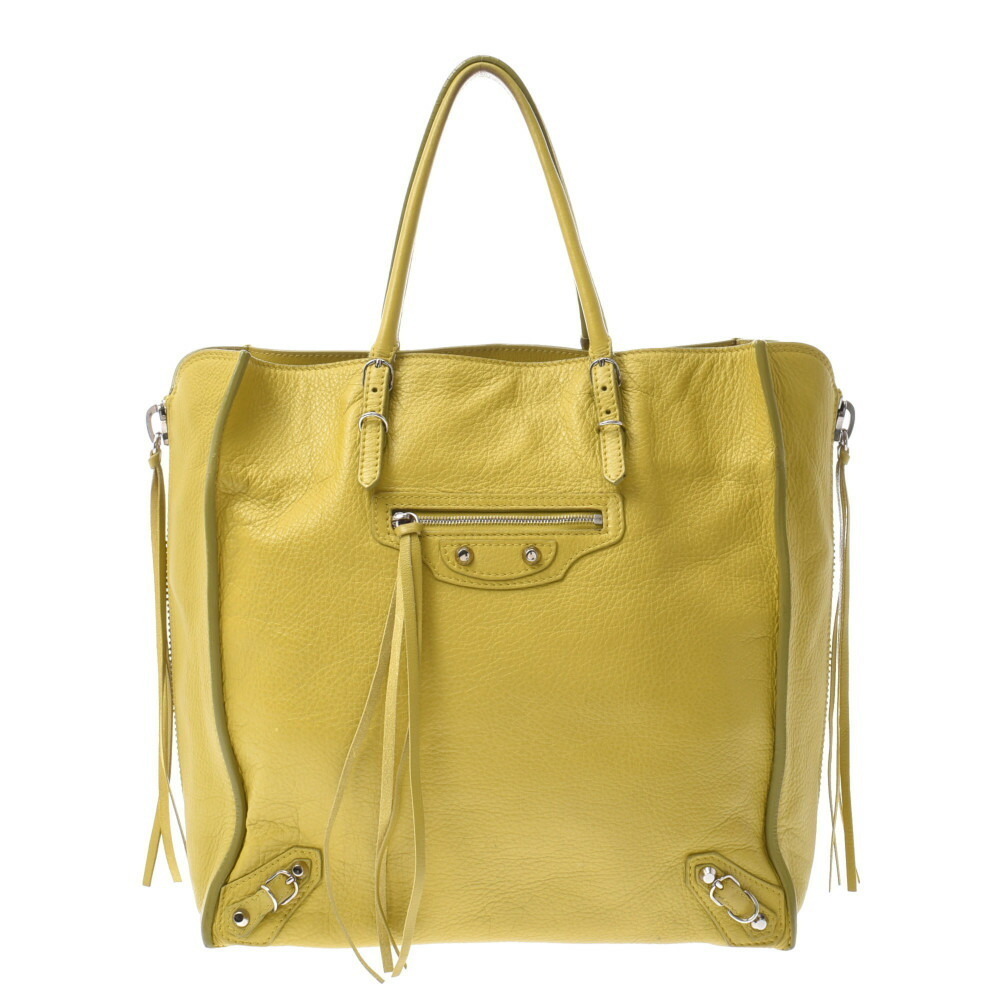 BALENCIAGA The Paper Green Calfskin Tote Bag B